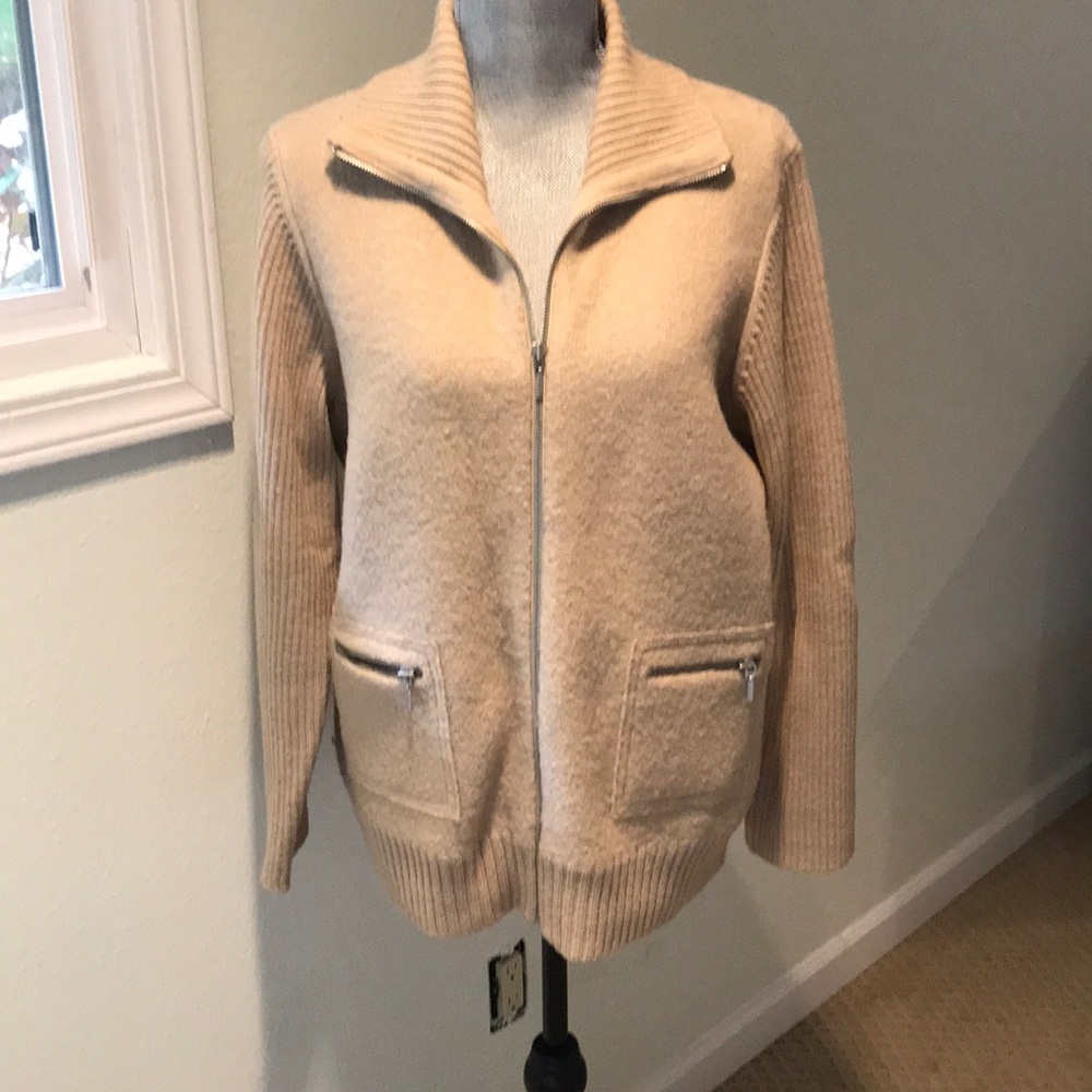 Boiled wool cardigan
